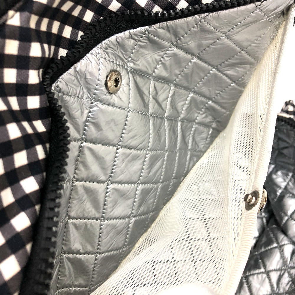 CHANEL Shoulder Bag canvas white Check COCO Mark Cooler bag Women Used