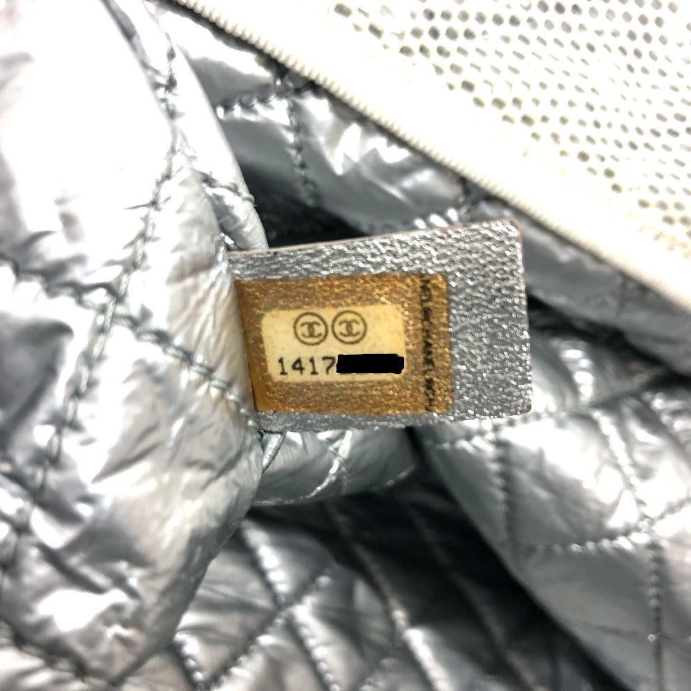 CHANEL Shoulder Bag canvas white Check COCO Mark Cooler bag Women Used