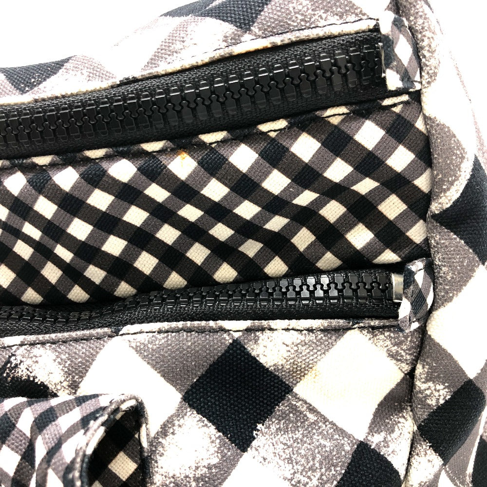 CHANEL Shoulder Bag canvas white Check COCO Mark Cooler bag Women Used
