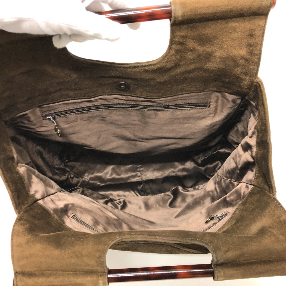 CHANEL Tote Bag suede Brown CC COCO Mark vintage