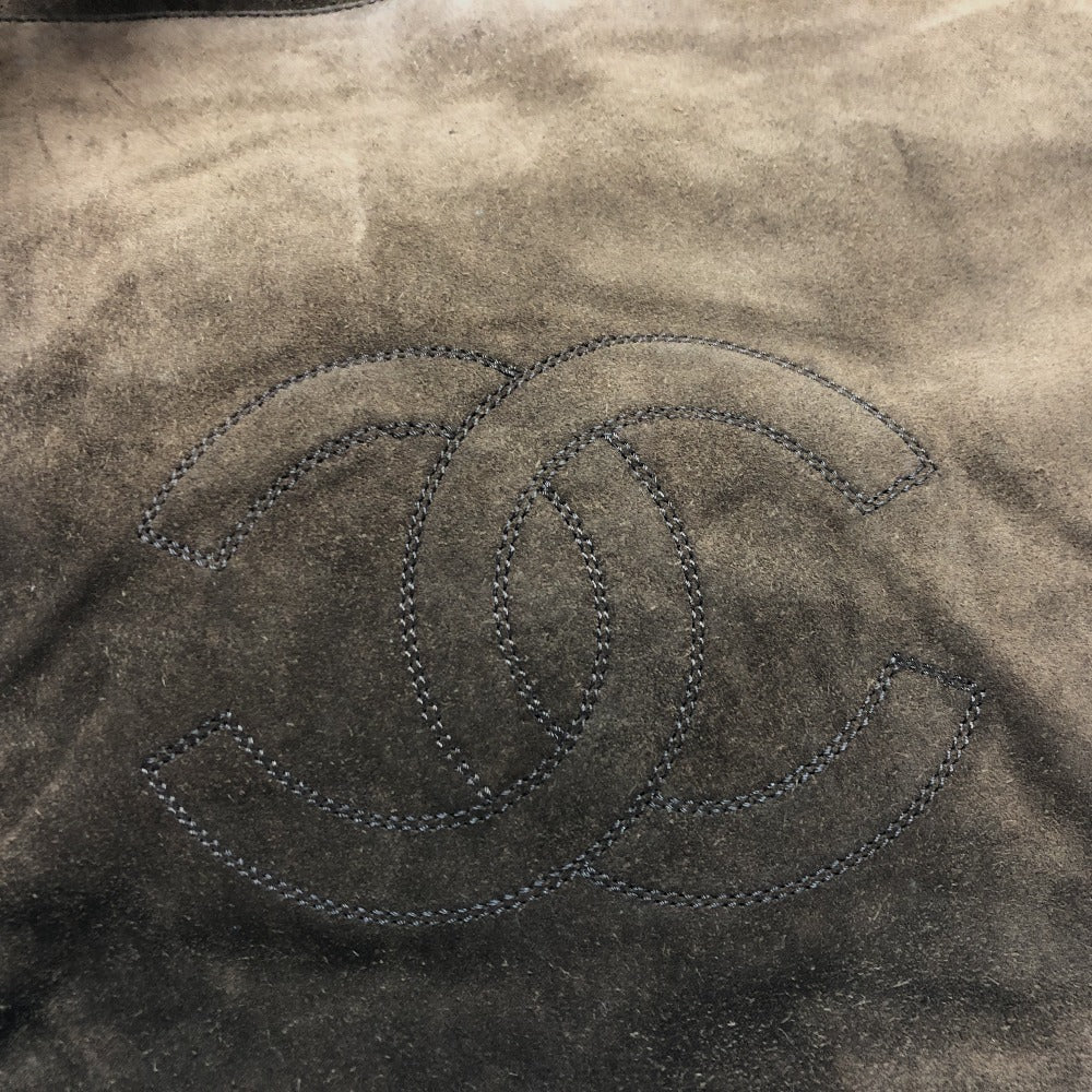 CHANEL Tote Bag suede Brown CC COCO Mark vintage