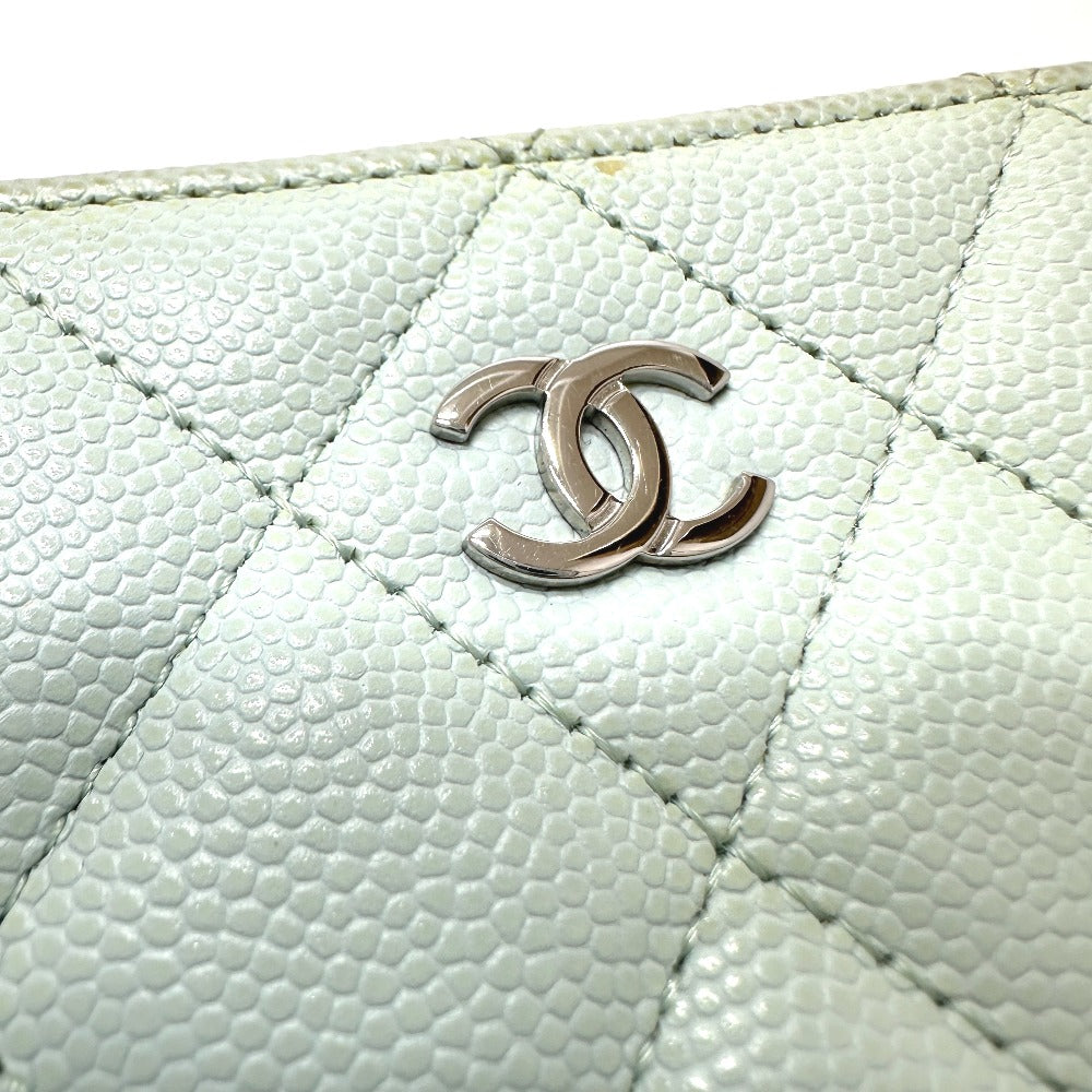 CHANEL Shoulder Bag AP2426 Caviar skin blue CC COCO Mark Matrasse camera bag Women Used