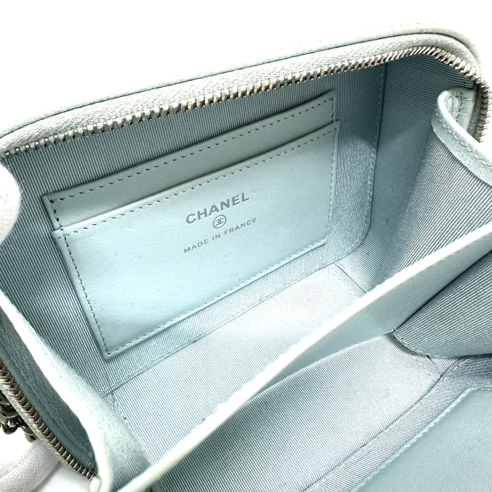 CHANEL Shoulder Bag AP2426 Caviar skin blue CC COCO Mark Matrasse camera bag Women Used