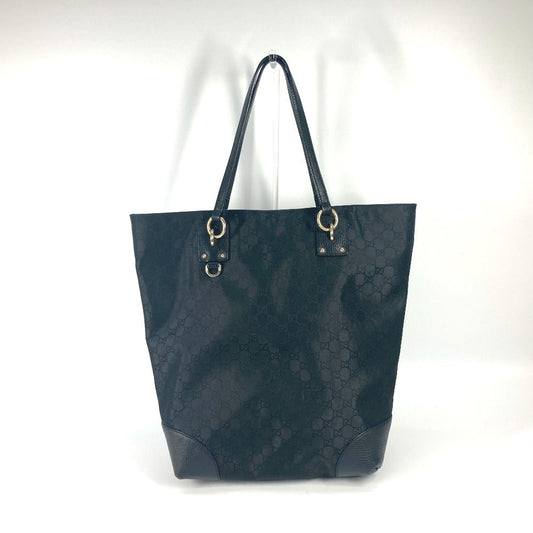 GUCCI Tote Bag 353702 Nylon / leather black GG Women Secondhand