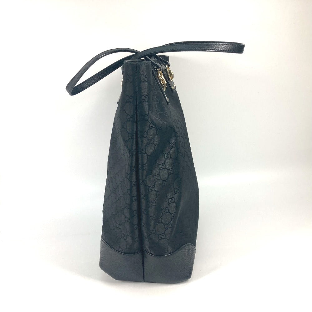 GUCCI Tote Bag 353702 Nylon / leather black GG Women Secondhand
