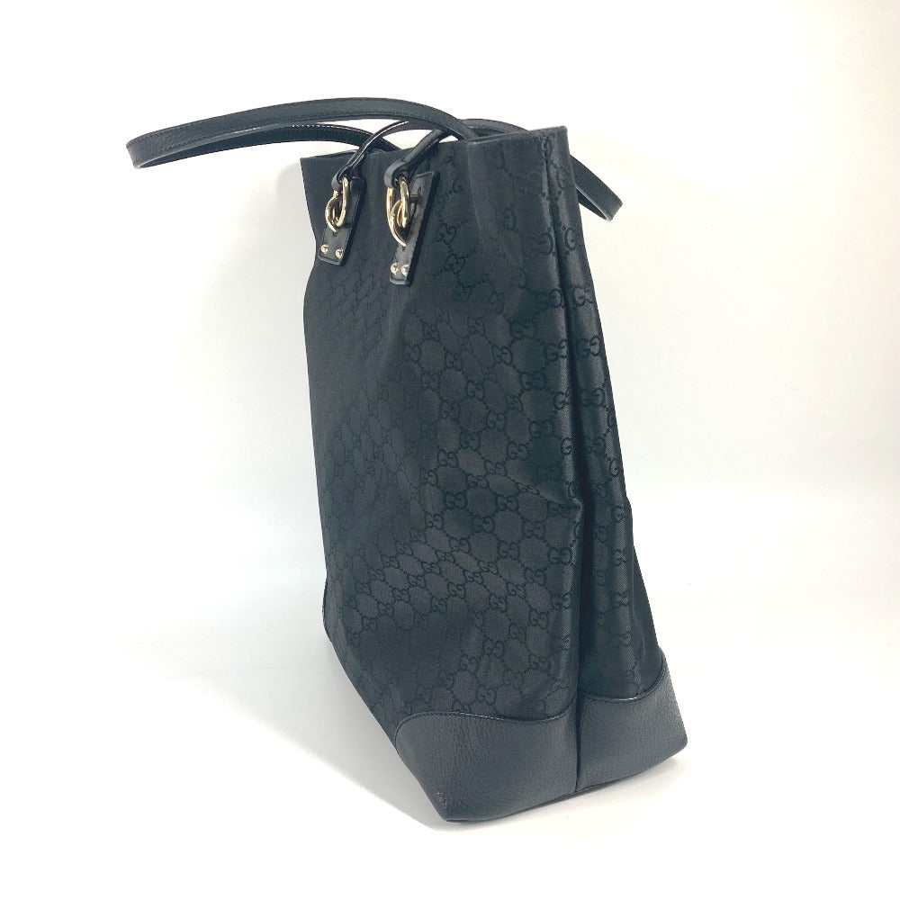 GUCCI Tote Bag 353702 Nylon / leather black GG Women Secondhand