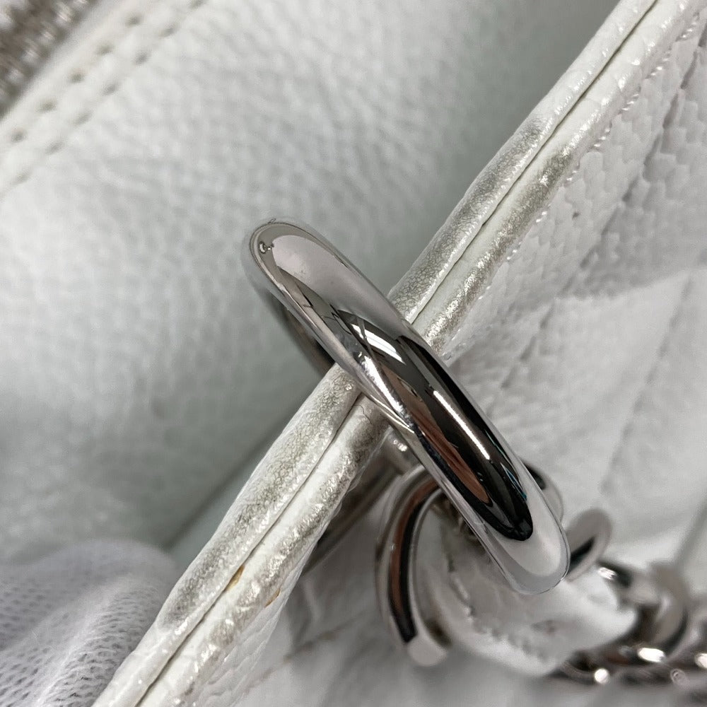 CHANEL Tote Bag Caviar skin white CC COCO Mark Timeless Matelasse Quilting Women Used