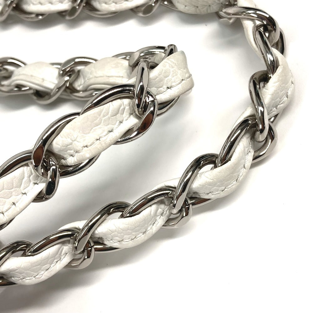 CHANEL Tote Bag Caviar skin white CC COCO Mark Timeless Matelasse Quilting Women Used