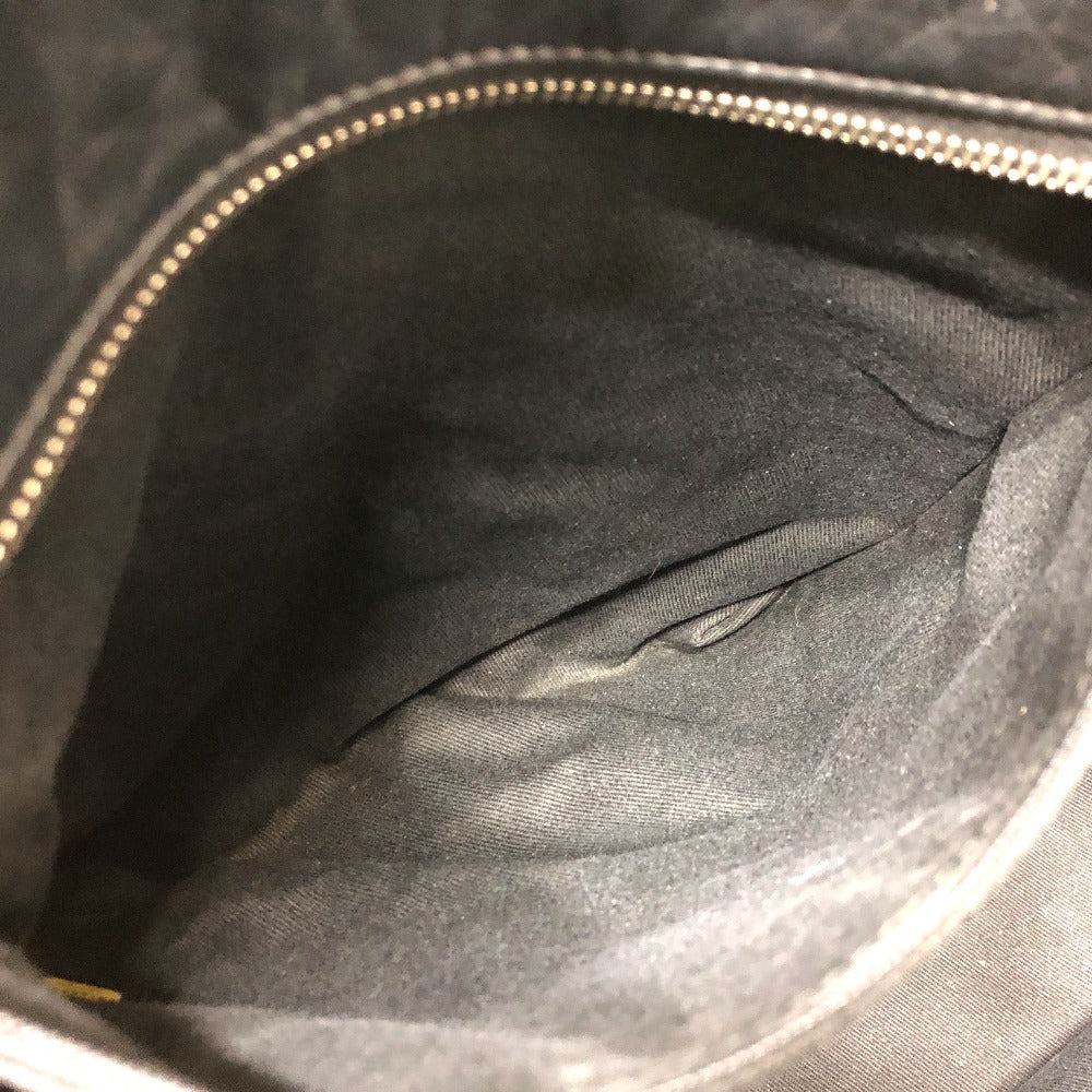 CHANEL Tote Bag leather black Woven Shoulder Bag CC COCO Mark Quilting