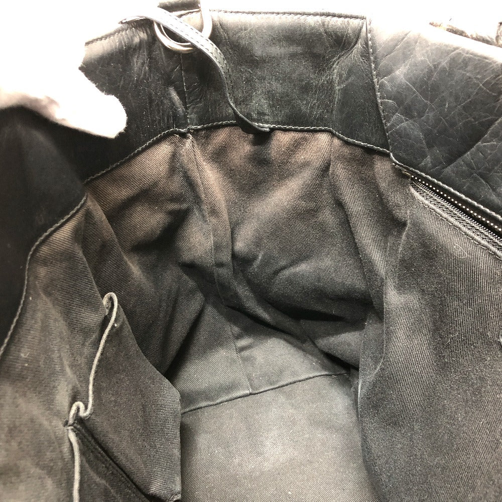 CHANEL Tote Bag leather black Woven Shoulder Bag CC COCO Mark Quilting