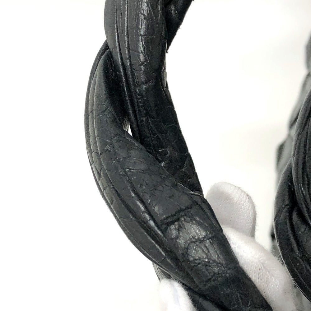 CHANEL Tote Bag leather black Woven Shoulder Bag CC COCO Mark Quilting