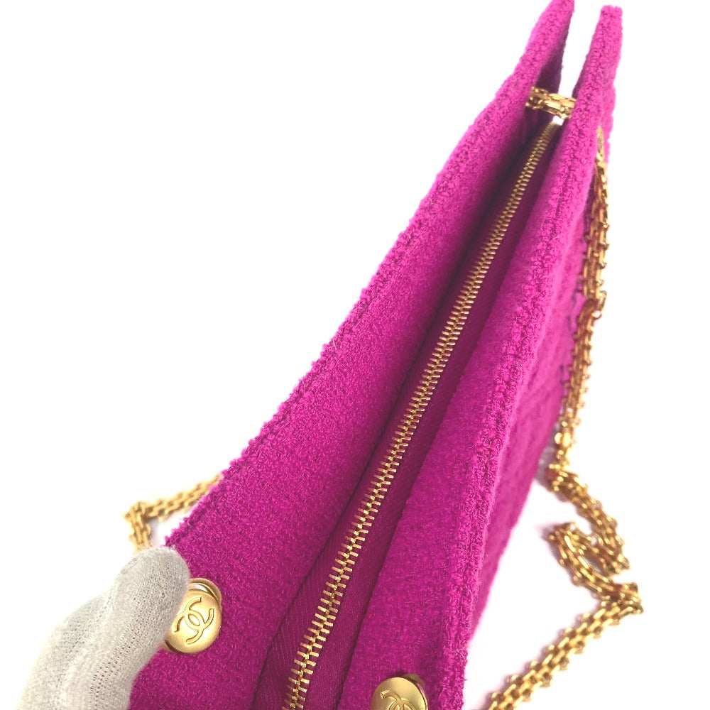 CHANEL Shoulder Bag cotton pink vintage quilting