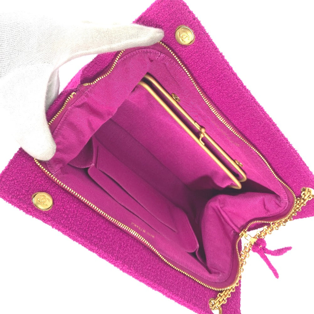 CHANEL Shoulder Bag cotton pink vintage quilting