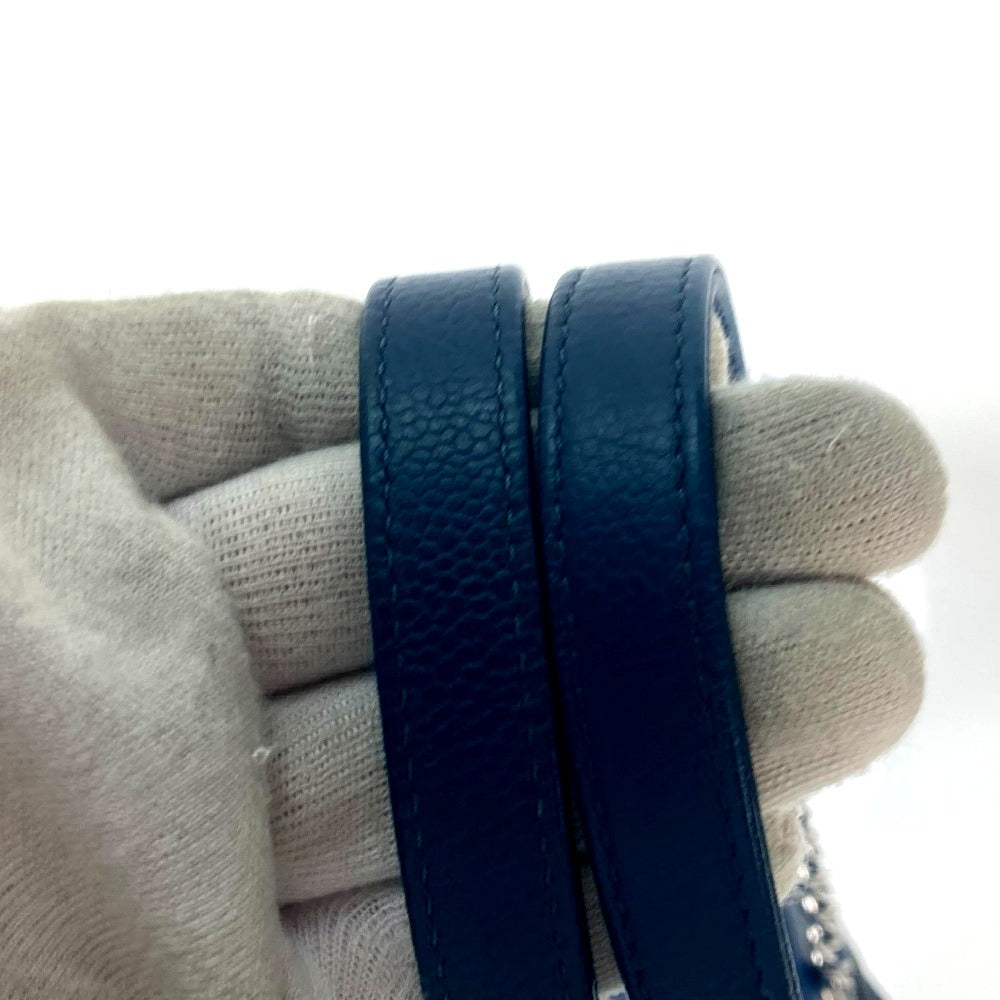 CHANEL Shoulder Bag leather Navy Logo Tote Bag Shoulder DeauvilleMM