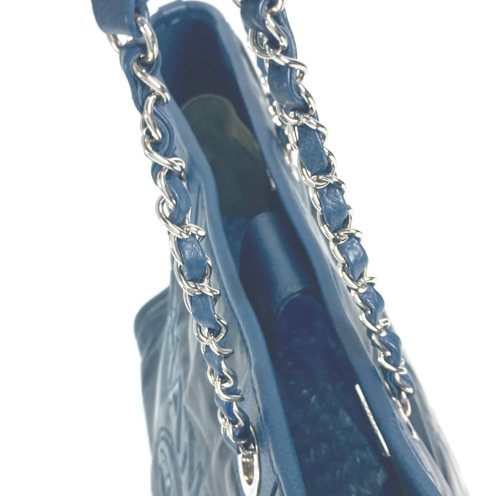 CHANEL Shoulder Bag leather Navy Logo Tote Bag Shoulder DeauvilleMM