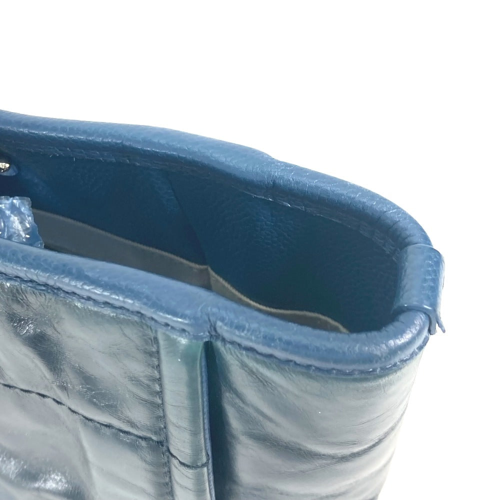 CHANEL Shoulder Bag leather Navy Logo Tote Bag Shoulder DeauvilleMM