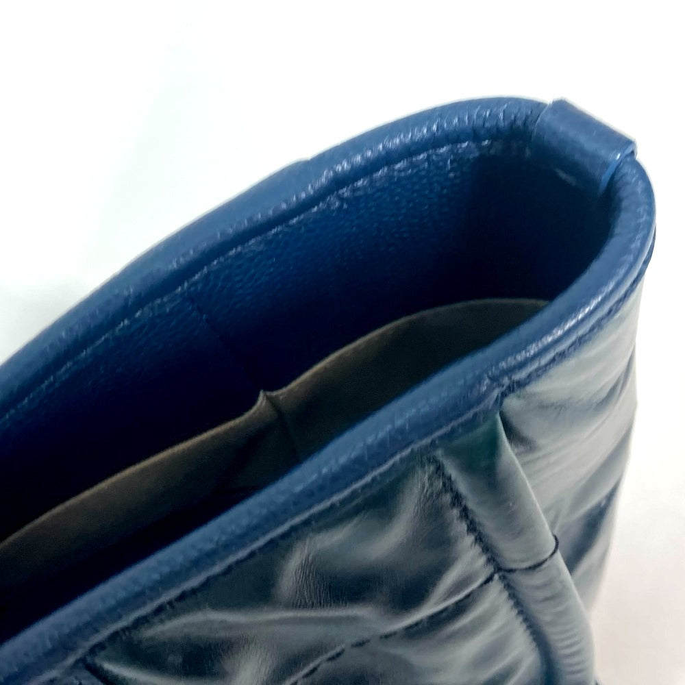 CHANEL Shoulder Bag leather Navy Logo Tote Bag Shoulder DeauvilleMM