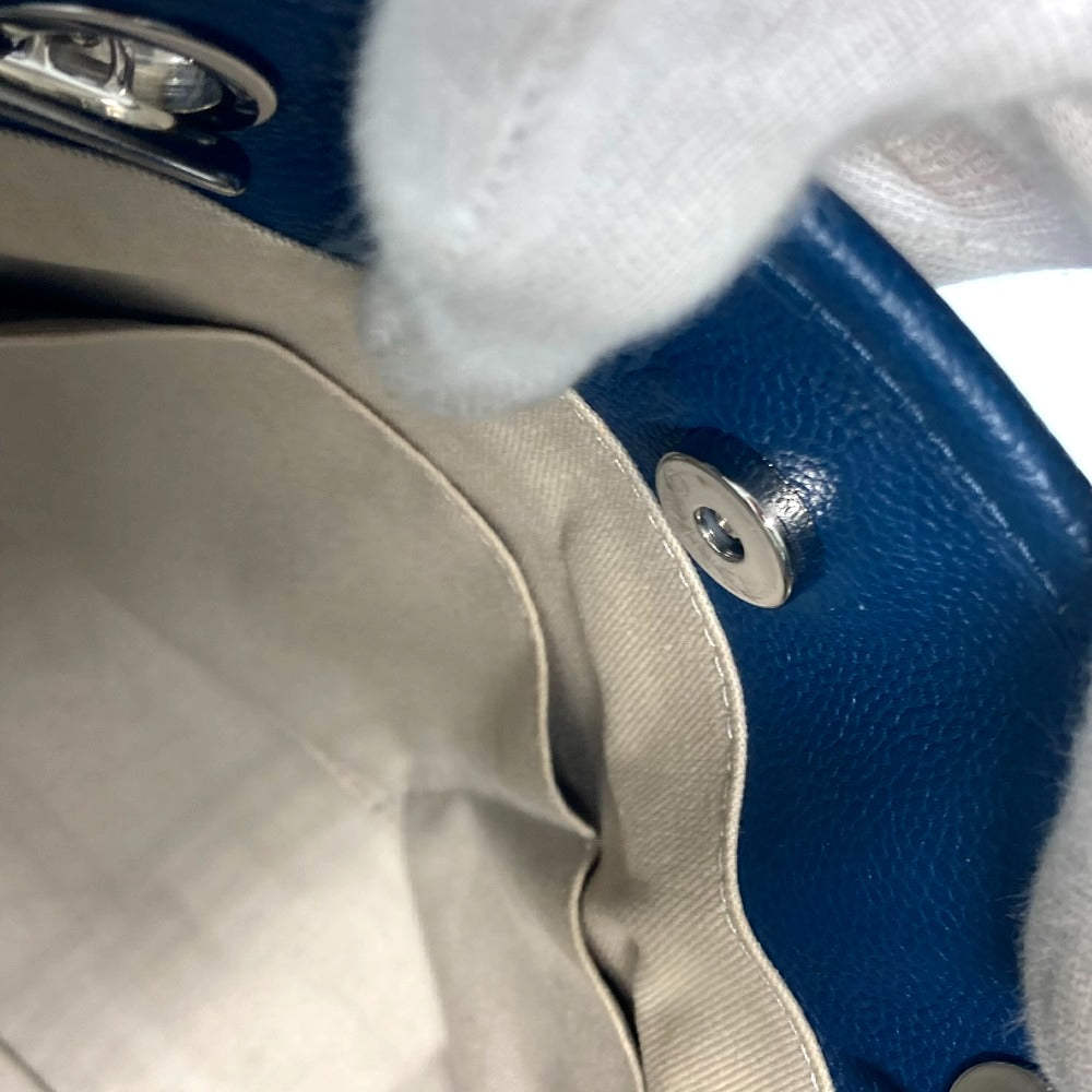 CHANEL Shoulder Bag leather Navy Logo Tote Bag Shoulder DeauvilleMM