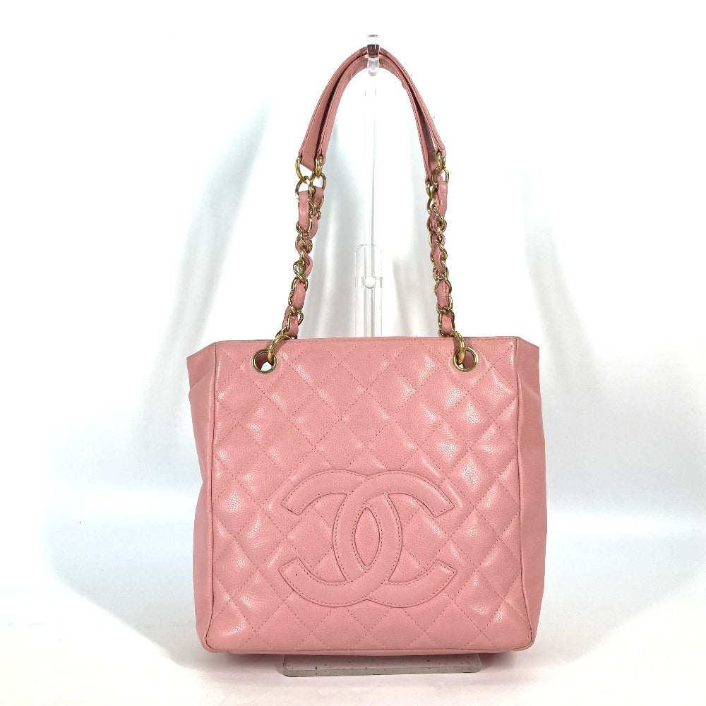 CHANEL Shoulder Bag A50994  Caviar skin pink Chain Matelasse PST Tote