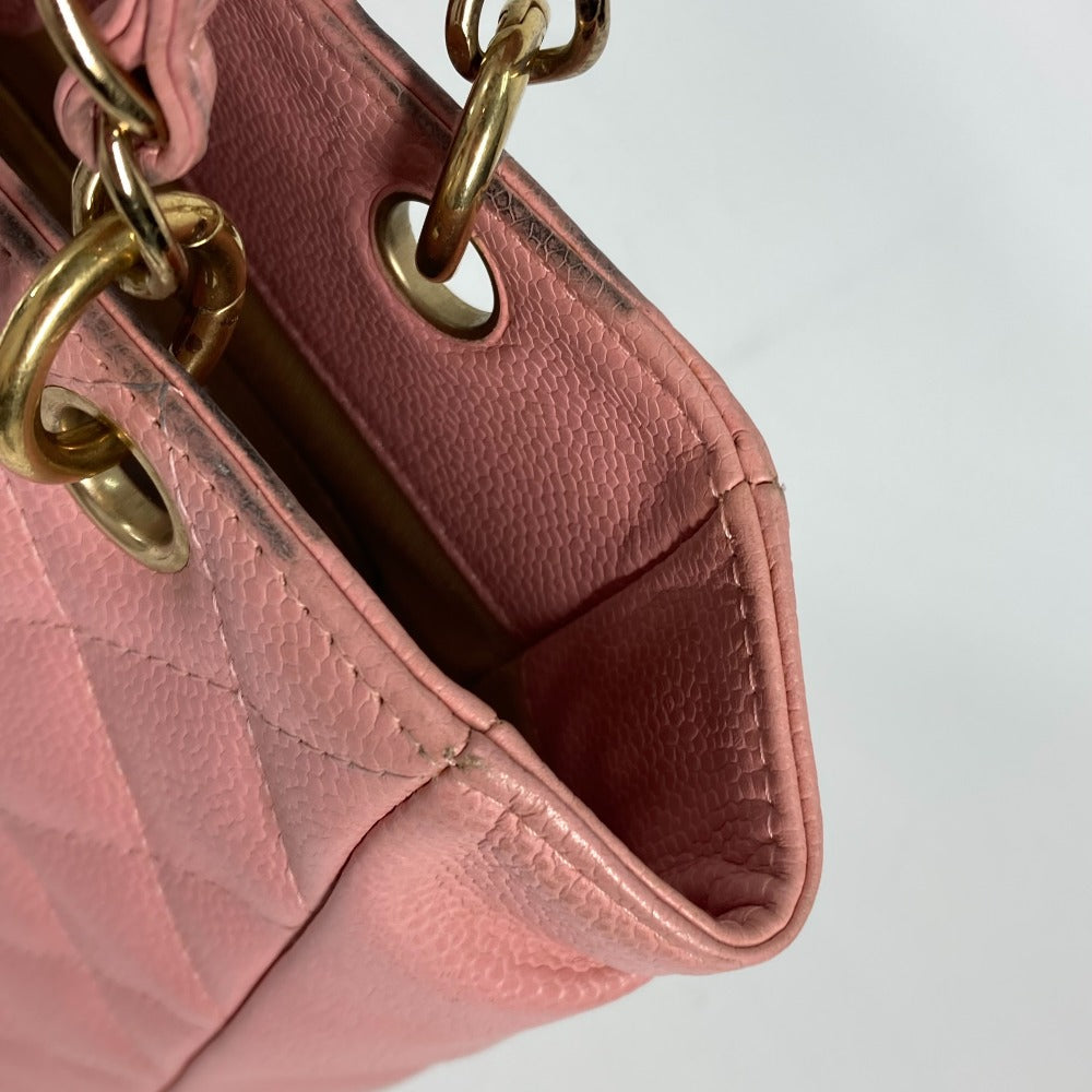 CHANEL Shoulder Bag A50994  Caviar skin pink Chain Matelasse PST Tote