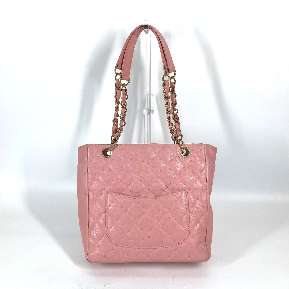 CHANEL Shoulder Bag A50994  Caviar skin pink Chain Matelasse PST Tote