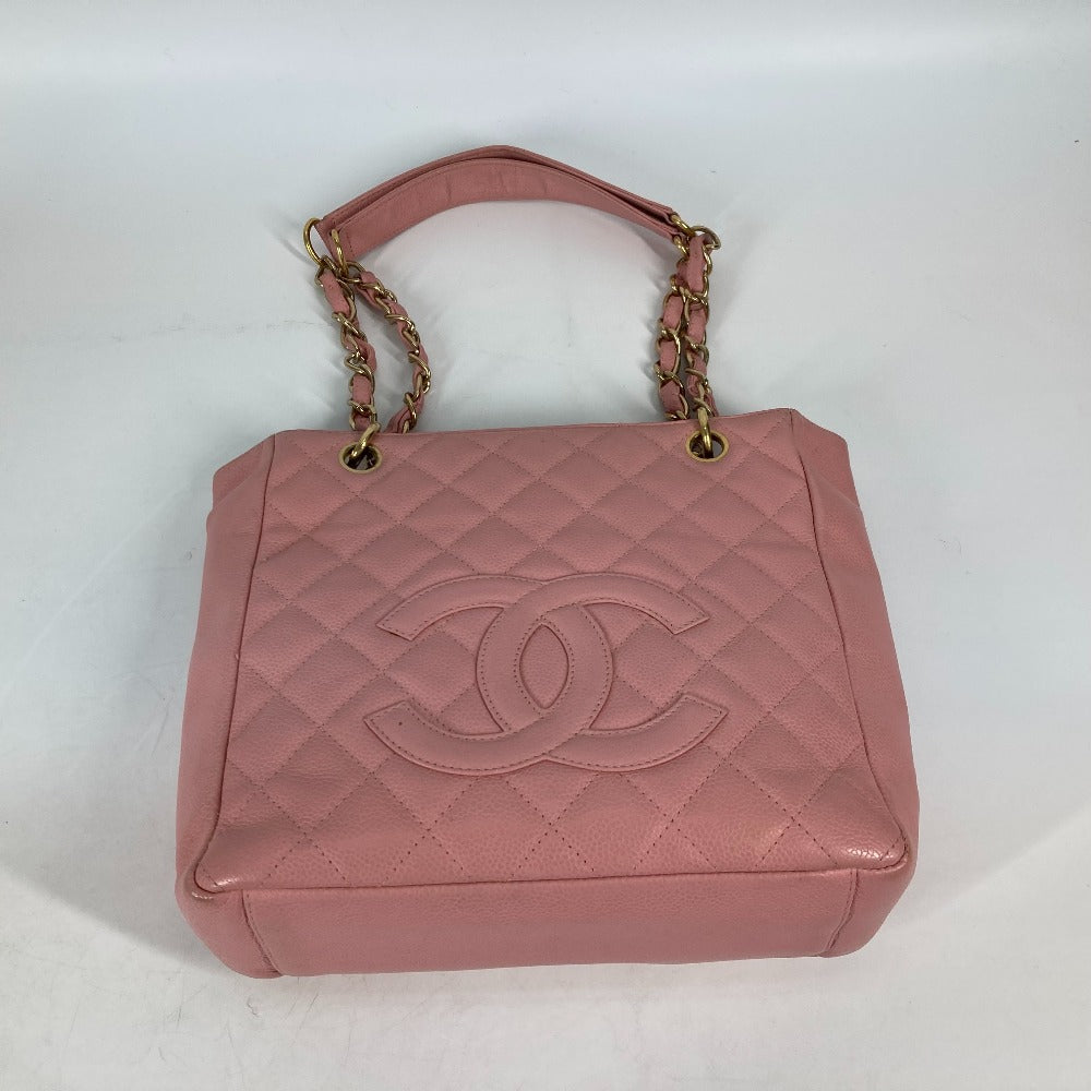 CHANEL Shoulder Bag A50994  Caviar skin pink Chain Matelasse PST Tote