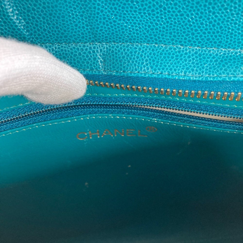 CHANEL Shoulder Bag Caviar skin Green type Bag Tote Bag CC COCO Mark