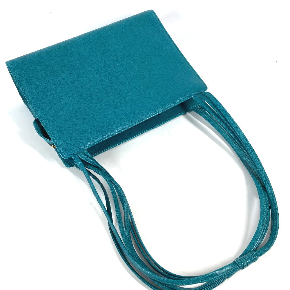 CHANEL Shoulder Bag Caviar skin Green type Bag Tote Bag CC COCO Mark