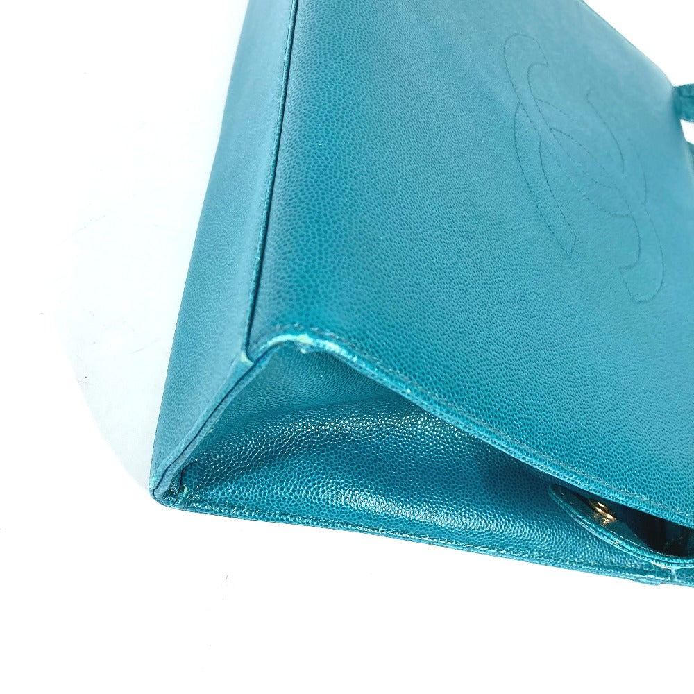 CHANEL Shoulder Bag Caviar skin Green type Bag Tote Bag CC COCO Mark