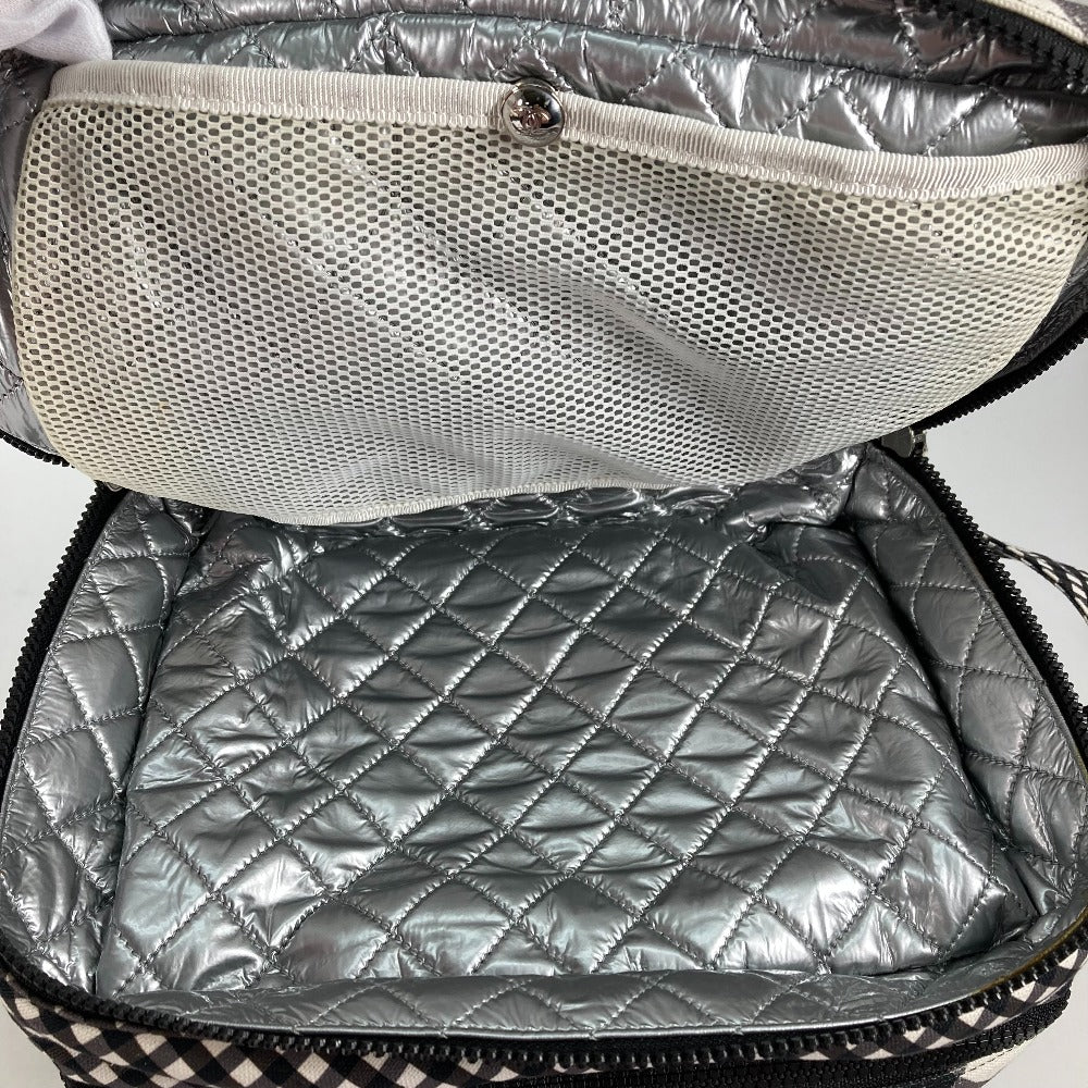 CHANEL Shoulder Bag canvas white Check CC COCO Mark