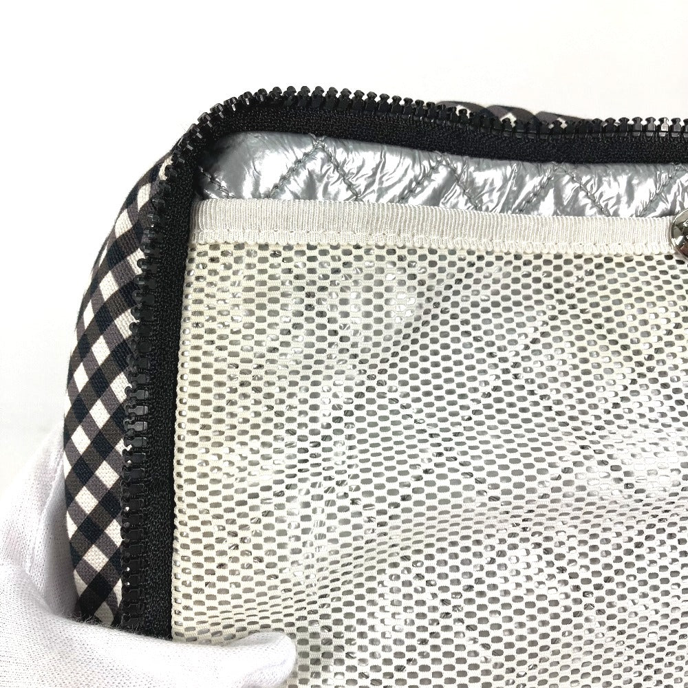 CHANEL Shoulder Bag canvas white Check CC COCO Mark