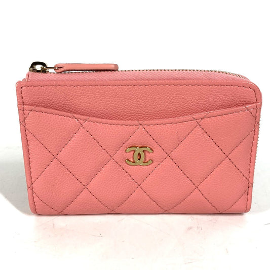 CHANEL Coin case AP3179 Caviar skin pink Matrasse COCO Mark Fragment Case