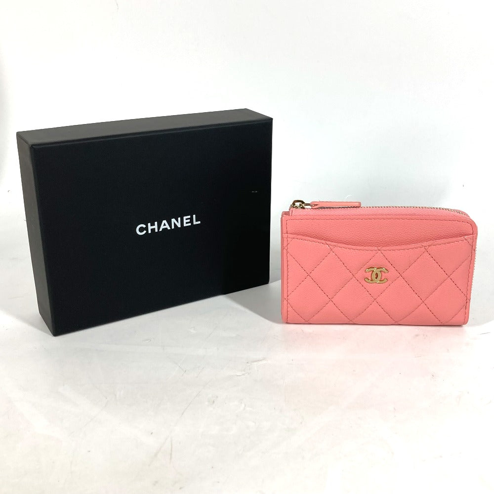 CHANEL Coin case AP3179 Caviar skin pink Matrasse COCO Mark Fragment Case