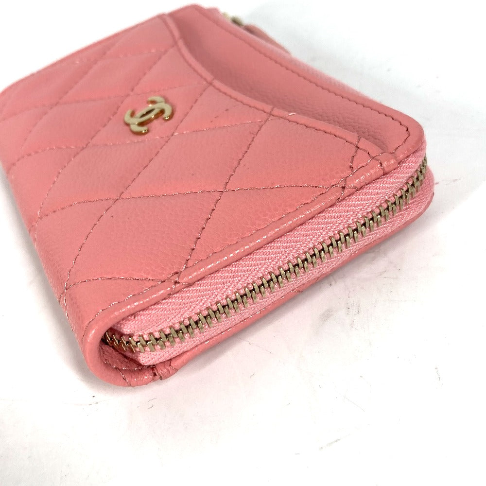CHANEL Coin case AP3179 Caviar skin pink Matrasse COCO Mark Fragment Case