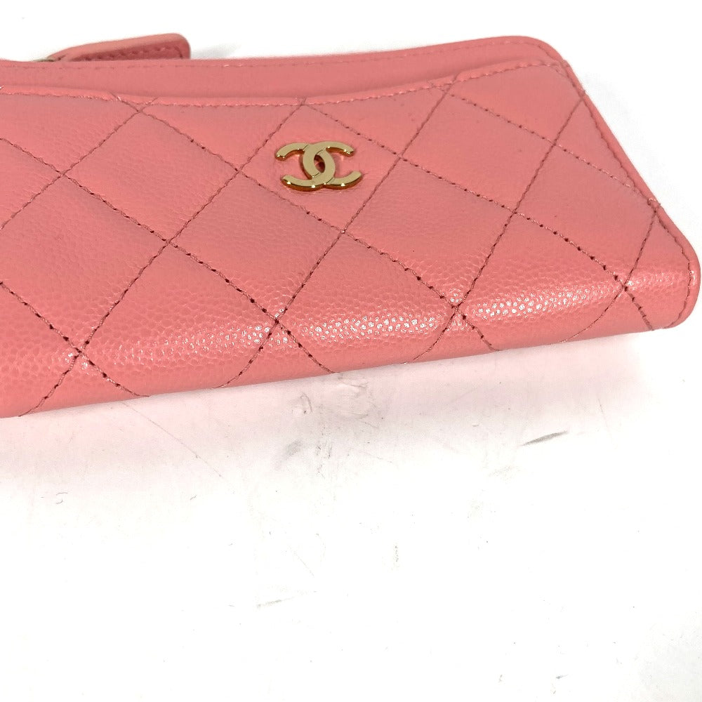 CHANEL Coin case AP3179 Caviar skin pink Matrasse COCO Mark Fragment Case