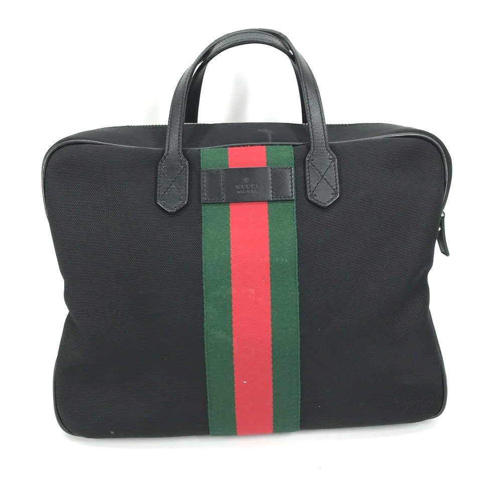GUCCI Tote Bag 630922 Leather / canvas black Sherry line Business bag Women Used