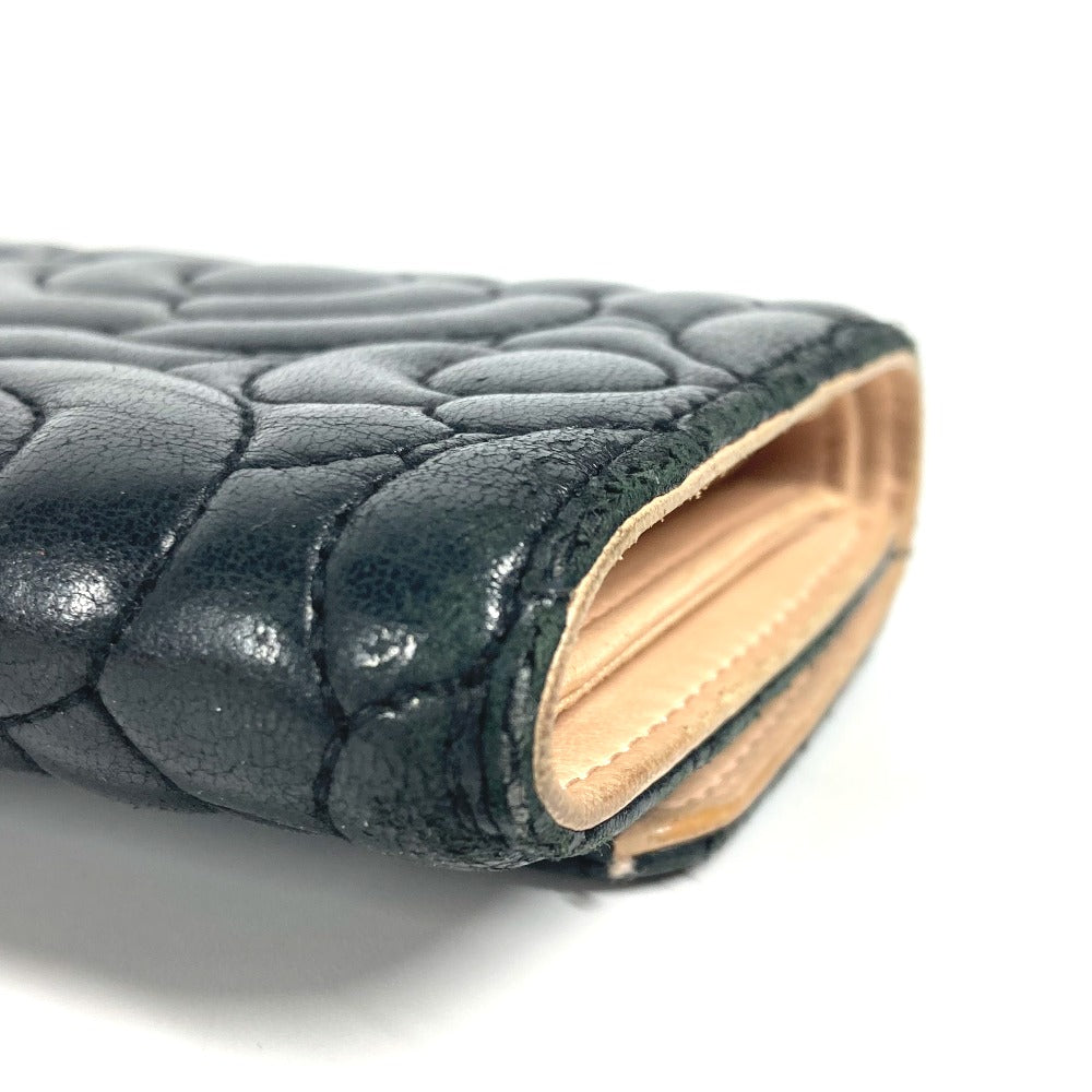 CHANEL Trifold wallet leather black By color Camelia
