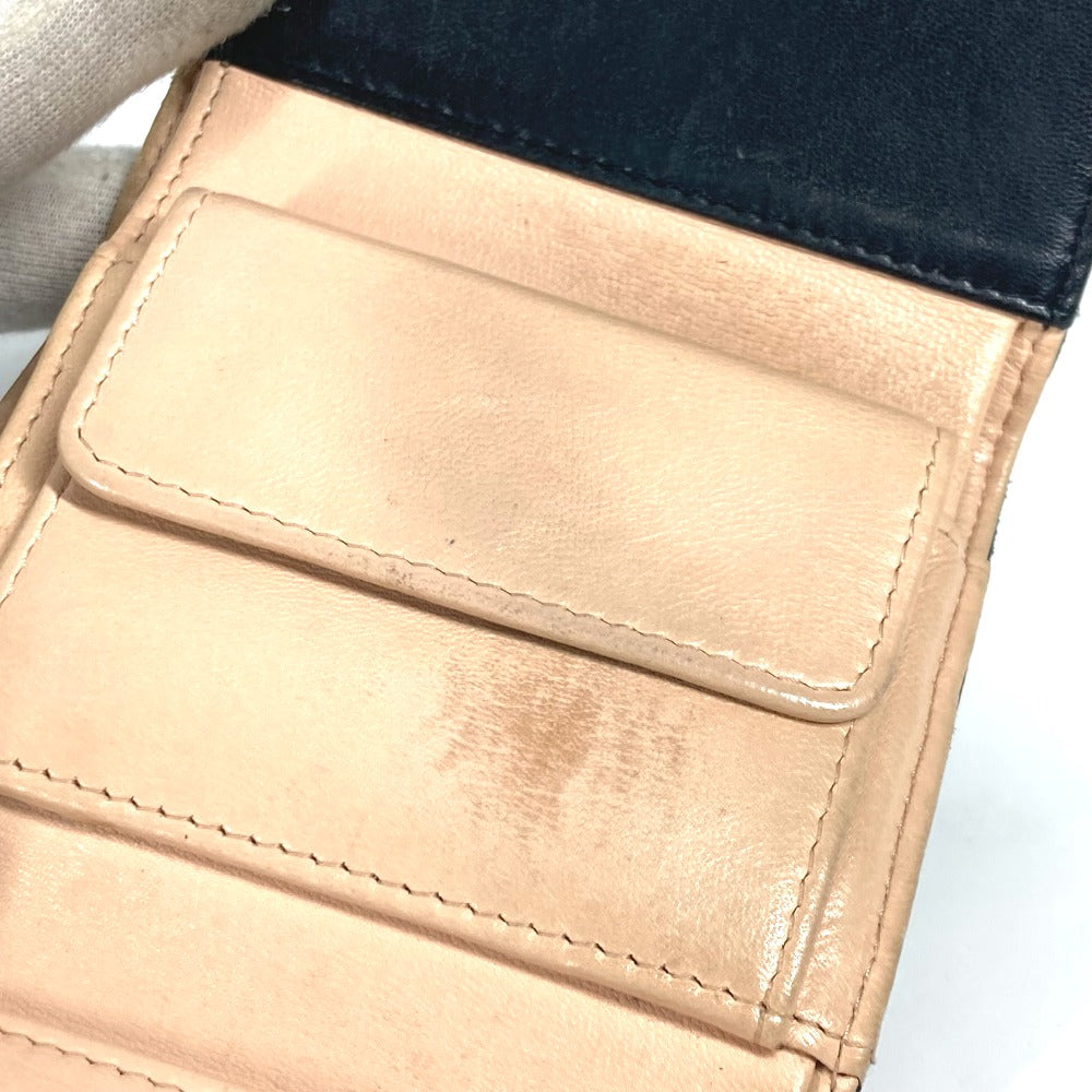CHANEL Trifold wallet leather black By color Camelia