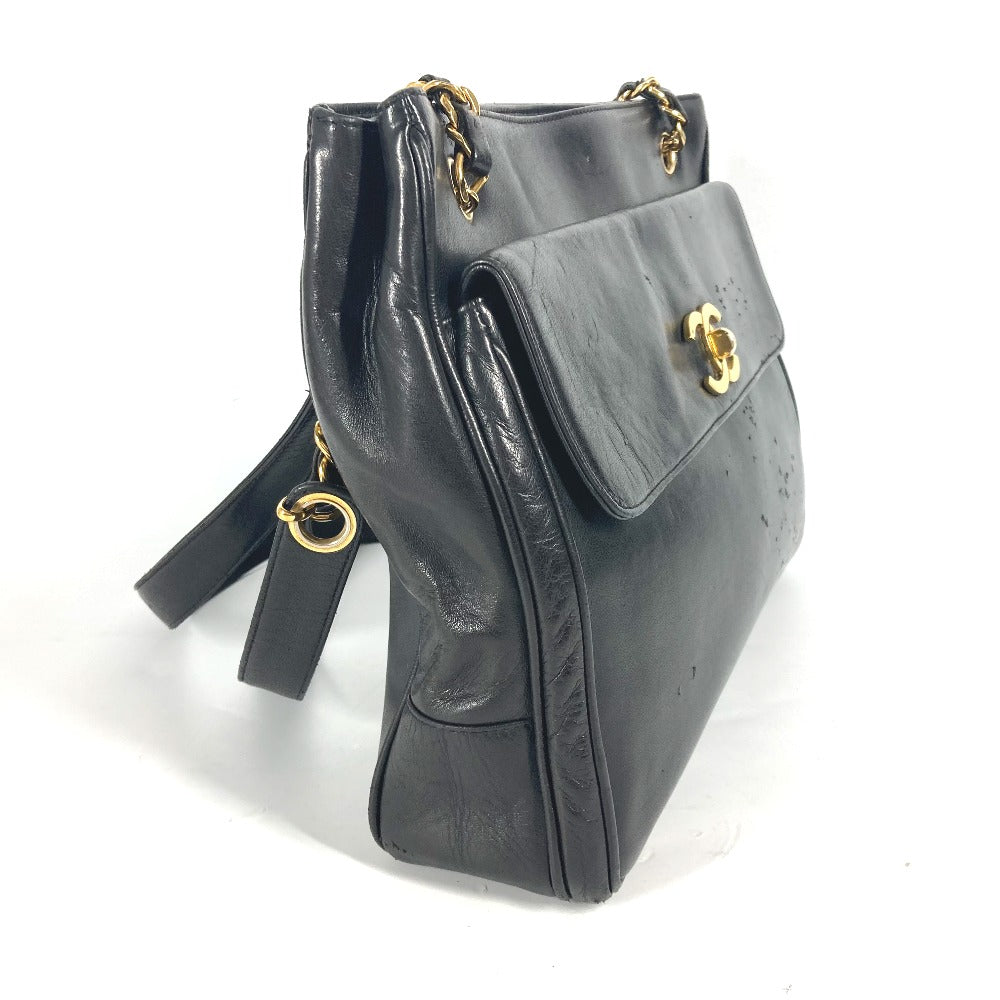 CHANEL Shoulder Bag lambskin black vintage CC COCO Mark Women Used