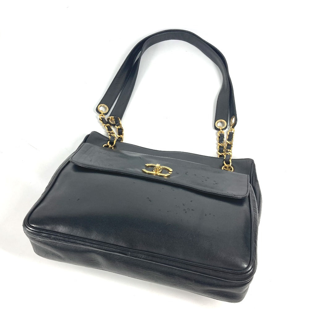 CHANEL Shoulder Bag lambskin black vintage CC COCO Mark Women Used