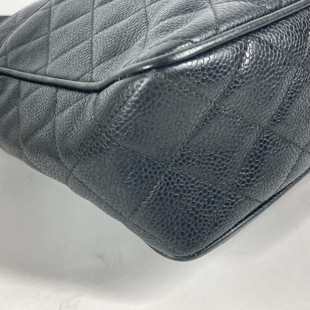 CHANEL Shoulder Bag Caviar skin black Vintage CC COCO Mark quilting matelasse Women Used