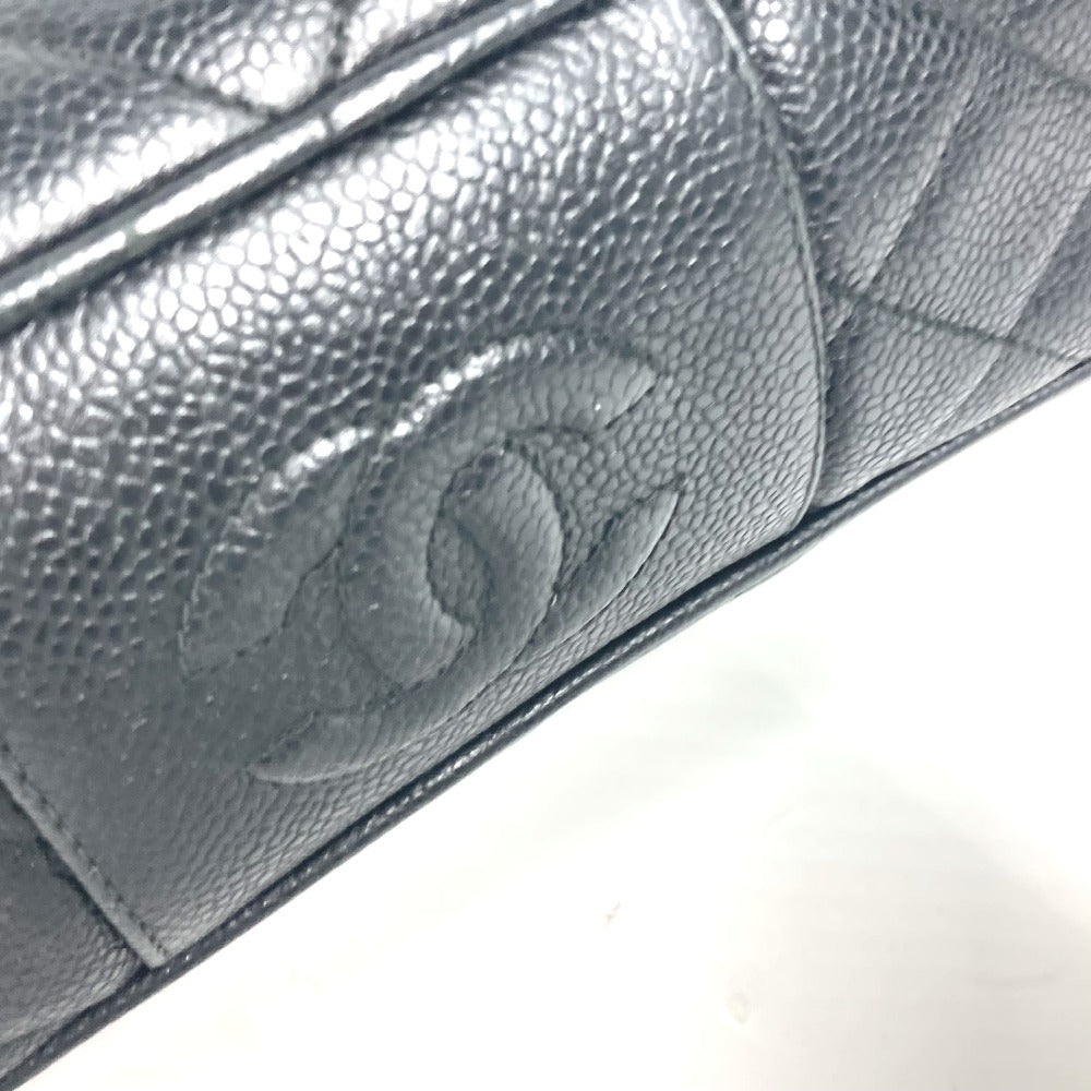 CHANEL Shoulder Bag Caviar skin black Vintage CC COCO Mark quilting matelasse Women Used