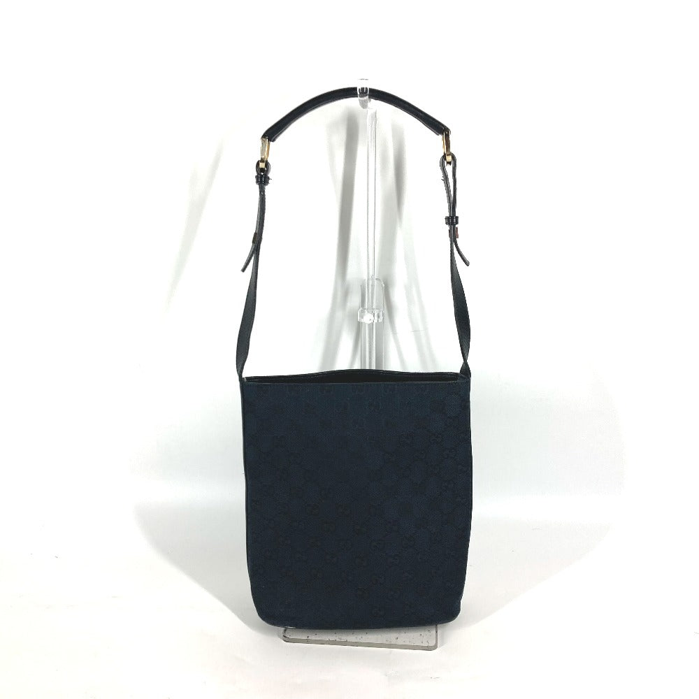 GUCCI Shoulder Bag 001�E4286 Leather / canvas black Bucket Bucket GG Women Used