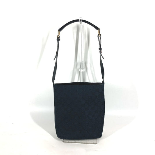 GUCCI Shoulder Bag 001�E4286 Leather / canvas black Bucket Bucket GG Women Used