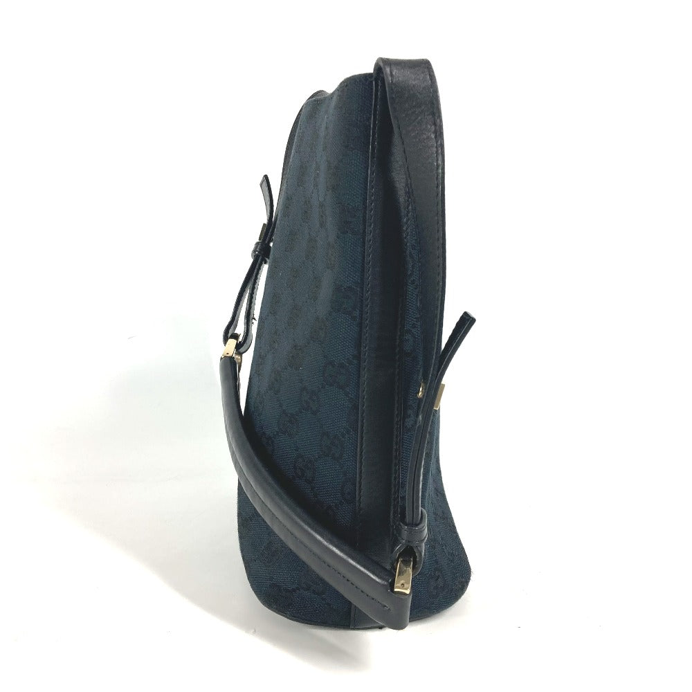 GUCCI Shoulder Bag 001�E4286 Leather / canvas black Bucket Bucket GG Women Used