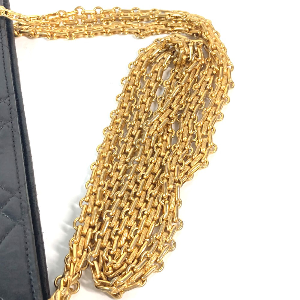 CHANEL Shoulder Bag lambskin black CC COCO Mark WChain Bag Quilted Matelasse