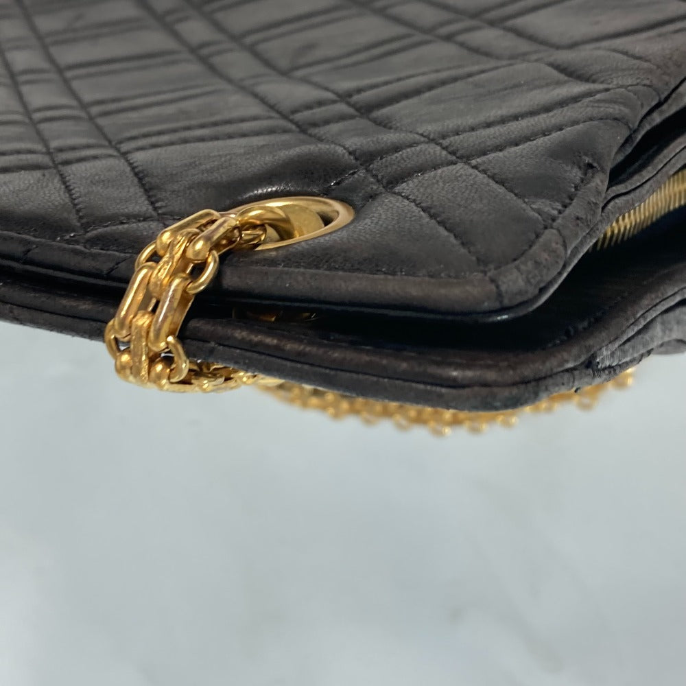 CHANEL Shoulder Bag lambskin black CC COCO Mark WChain Bag Quilted Matelasse