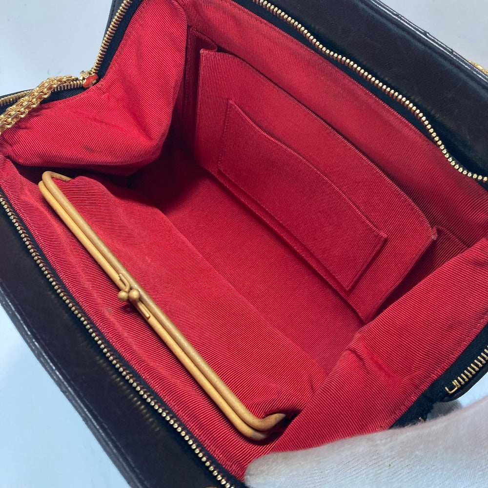 CHANEL Shoulder Bag lambskin black CC COCO Mark WChain Bag Quilted Matelasse