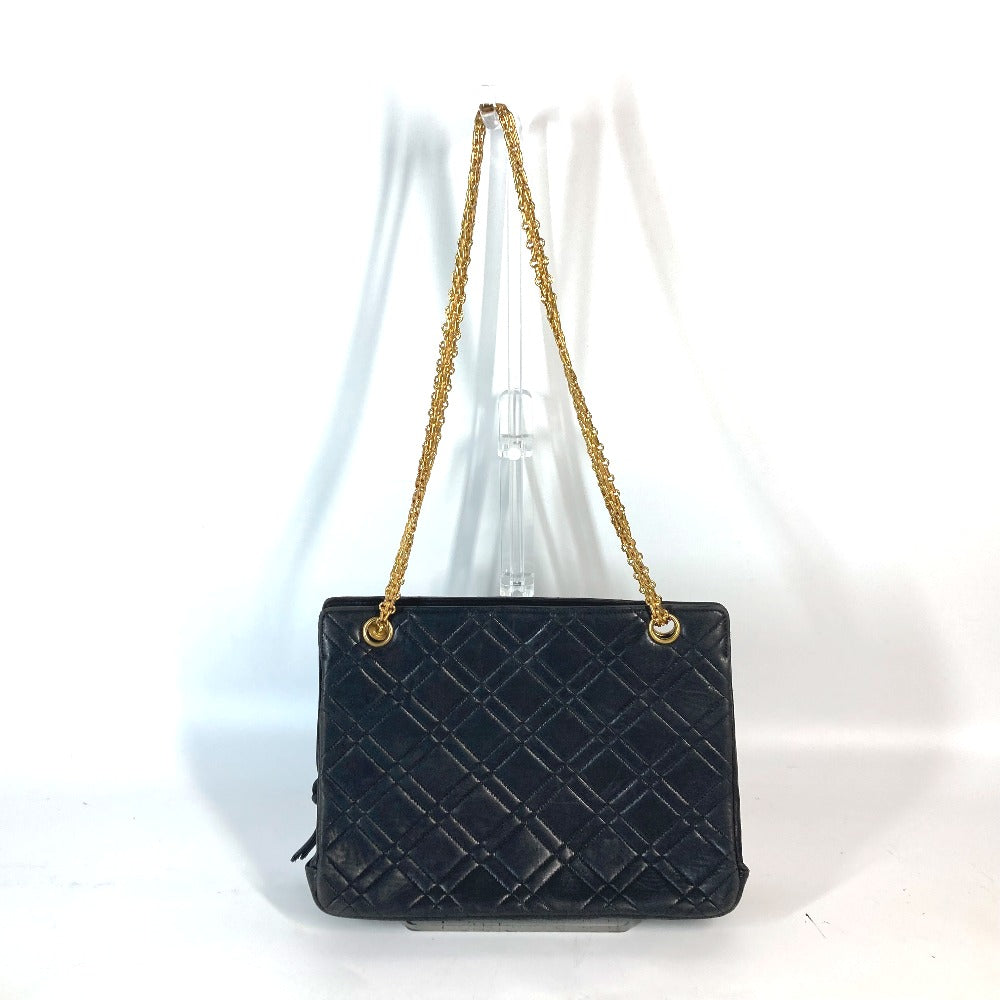 CHANEL Shoulder Bag lambskin black CC COCO Mark WChain Bag Quilted Matelasse