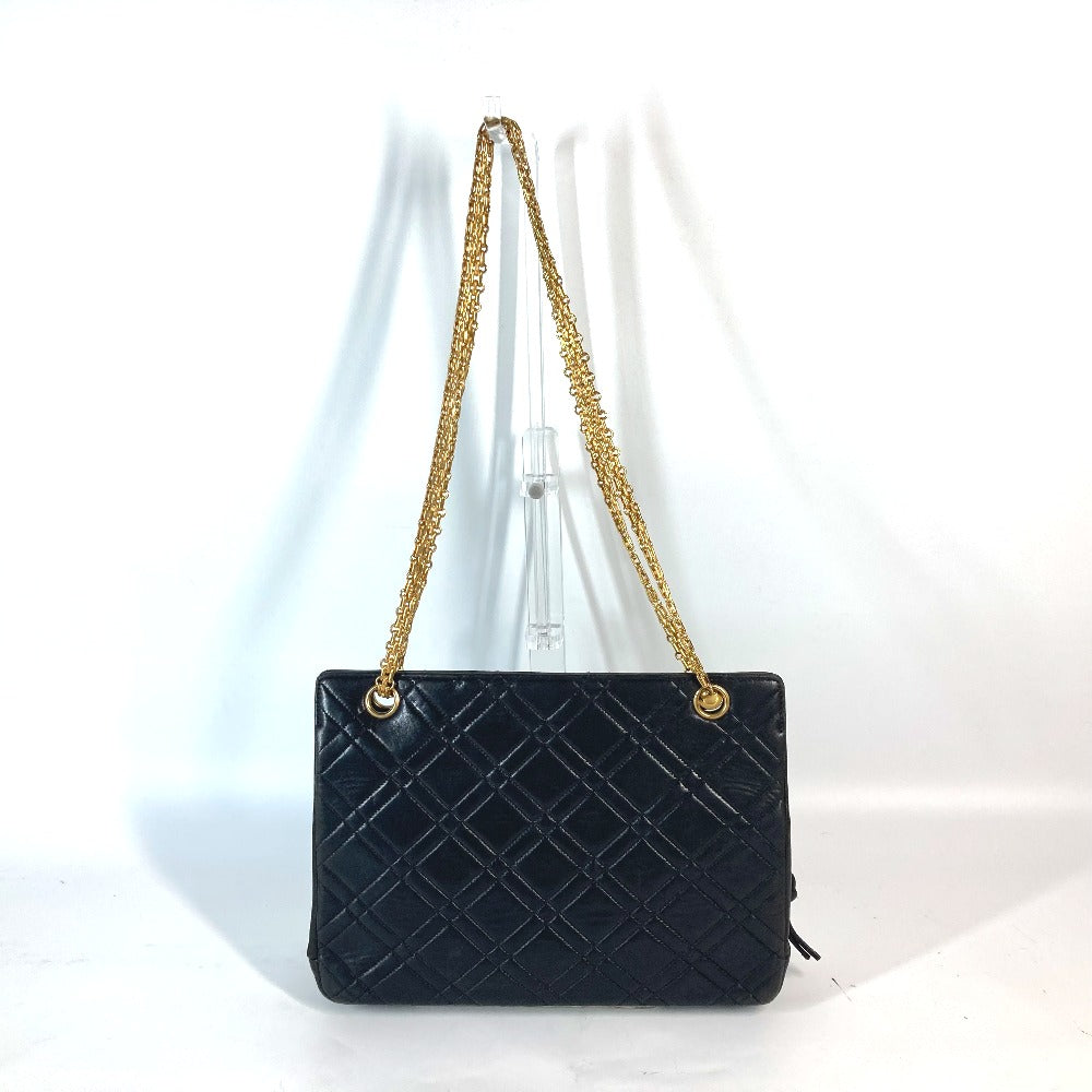 CHANEL Shoulder Bag lambskin black CC COCO Mark WChain Bag Quilted Matelasse